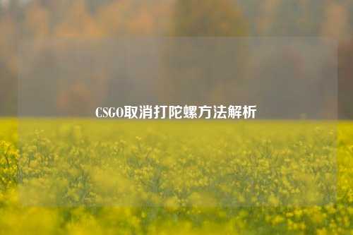CSGO取消打陀螺方法解析
