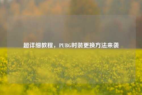 超详细教程，PUBG时装更换方法来袭