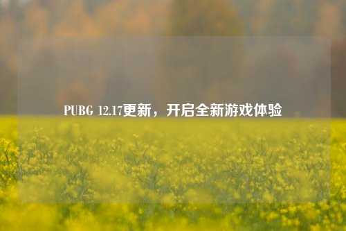 PUBG 12.17更新，开启全新游戏体验