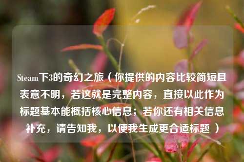 Steam下3的奇幻之旅（你提供的内容比较简短且表意不明，若这就是完整内容，直接以此作为标题基本能概括核心信息；若你还有相关信息补充，请告知我，以便我生成更合适标题 ）