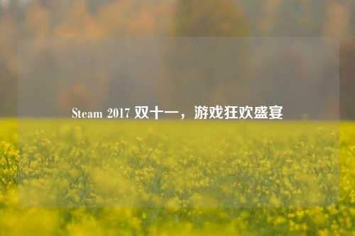 Steam 2017 双十一，游戏狂欢盛宴