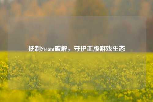 抵制Steam破解，守护正版游戏生态