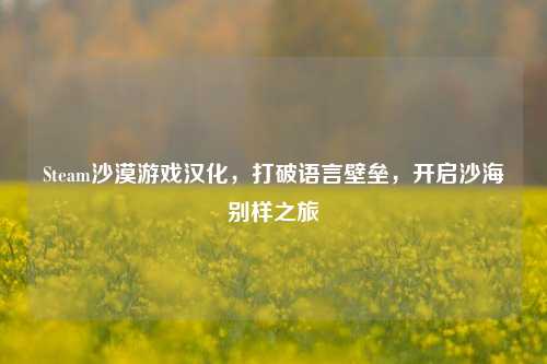 Steam沙漠游戏汉化，打破语言壁垒，开启沙海别样之旅