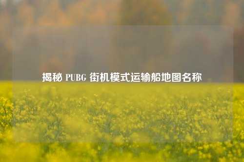 揭秘 PUBG 街机模式运输船地图名称