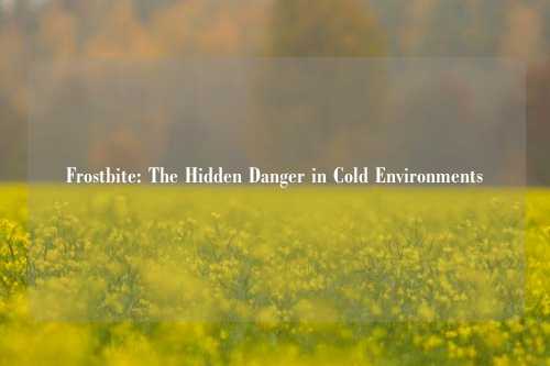 Frostbite: The Hidden Danger in Cold Environments