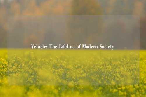 Vehicle: The Lifeline of Modern Society